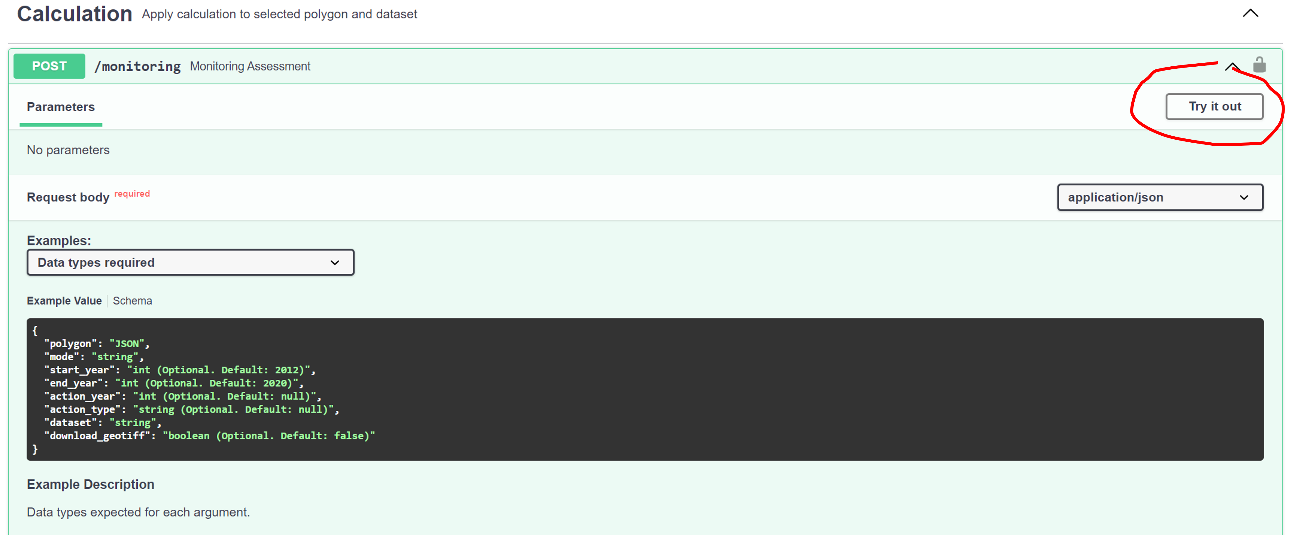 Docs monitoring endpoint example